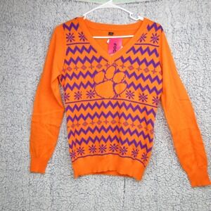 Foco‎ Women's Clemson Tigers Ugly Sweater Lightweight V Neck Size Small